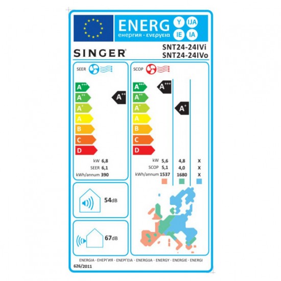 Κλιματιστικό Singer SNT24-24IVi/SNT24-24IVο Inverter