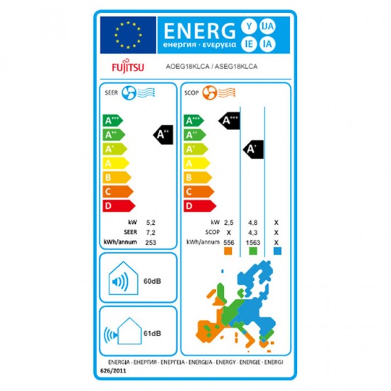 Κλιματιστικό Fujitsu Eco ASEG18KLCA/AOEG18KLCA Inverter
