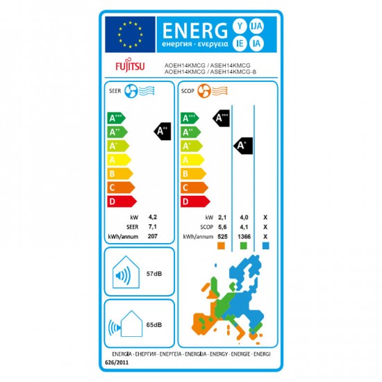 Κλιματιστικό Fujitsu Standard ASEH14KMCG/AOEH14KMCG Inverter 
